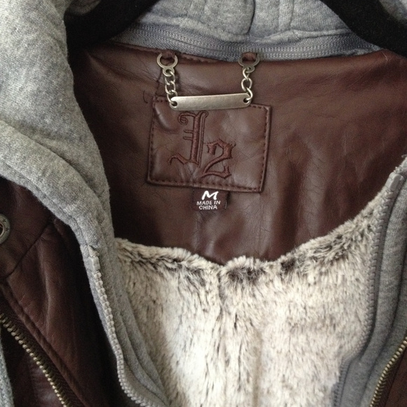 J-2 Hooded Faux-Leather Moto Jacket - M - Picture 3 of 7